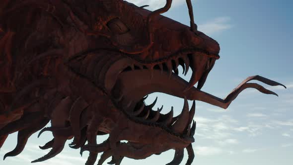 Metal Dragon Head Sculpture in Anza Borrego Desert, California, USA