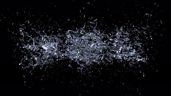 Water splashing explode from center around itself alt