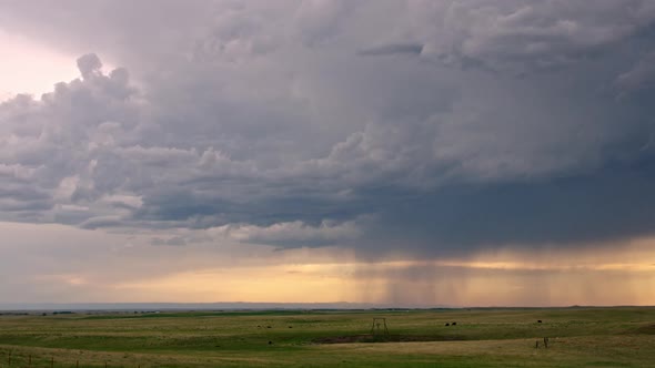 Timelapse of storm moving over the plains in South Dakota