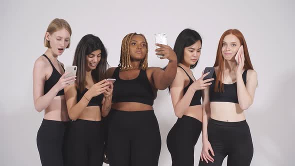 Emotional Mixed Race Models Using Mobile Phone Posing at Camera