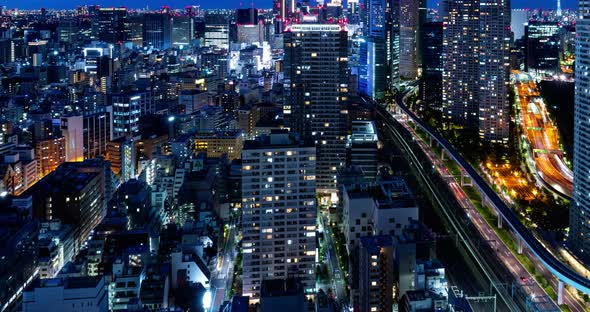 Timelapse of Tokyo City at Night