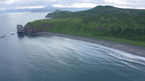 Khalaktyrsky Beach and Rocky Cape Vertical on Kamchatka Peninsula