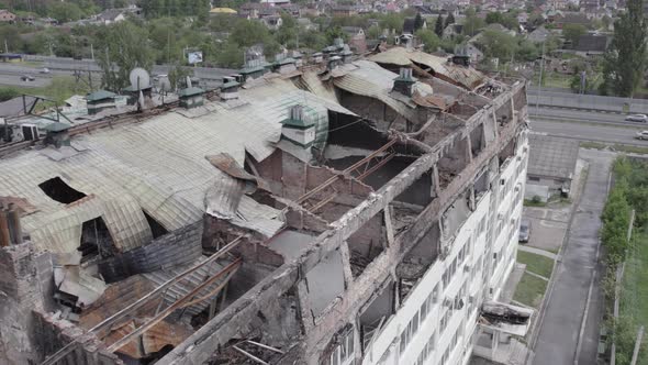 Wartorn Building in Stoyanka Bucha District Ukraine