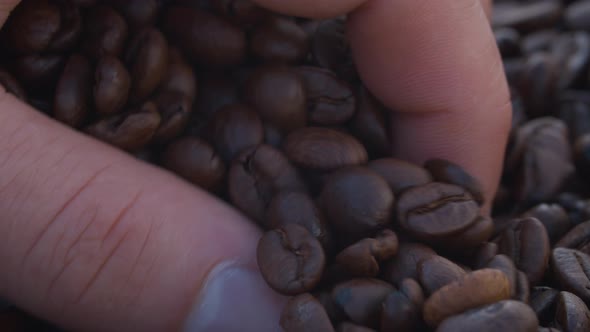 Hand Stirring Coffee Beans
