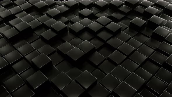 Stacked Black Cubes Moving Background