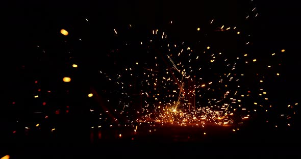 Welder working on a piece of metal