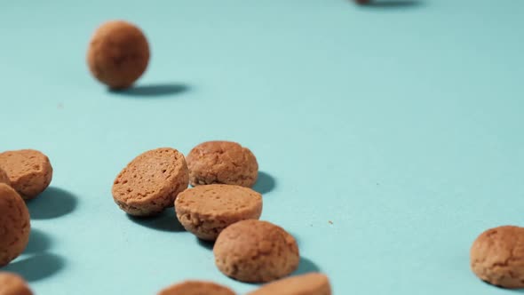 Scattered traditional dutch cookies kruidnoten gingersnaps