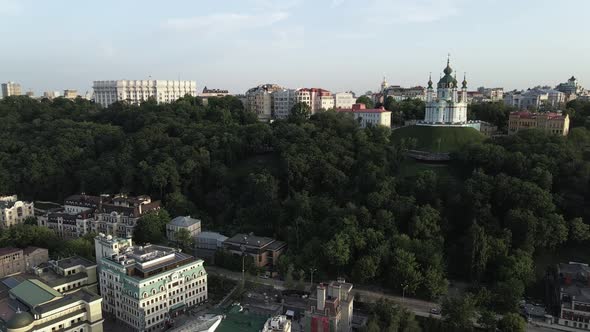 Aerial View of Kyiv, Ukraine. Slow Motion