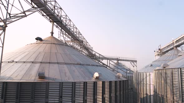 Agricultural Silos Metal Grain Facility.