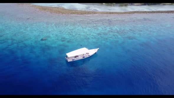 Aerial top view texture of tropical bay beach time by turquoise sea and white sand background of a d