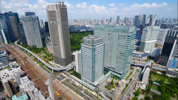 Beautiful architecture building in Tokyo city Japan