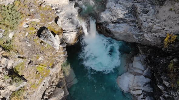 Waterfall on a Mountain River