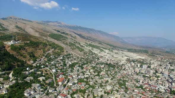 City near mountains in Albania