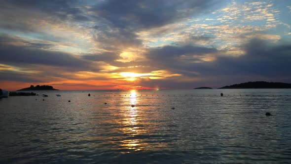 Sunset Over the Adriatic Sea in Montenegro