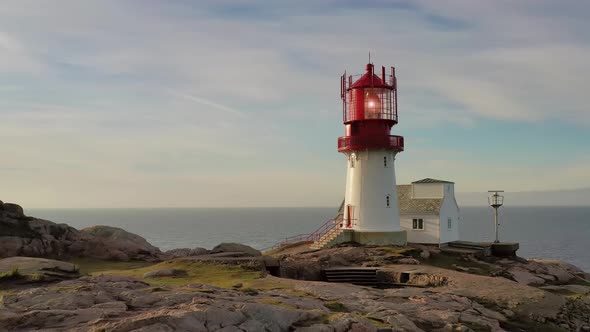 Coastal Lighthouse. Lindesnes Lighthouse Is a Coastal Lighthouse at the Southernmost Tip of Norway