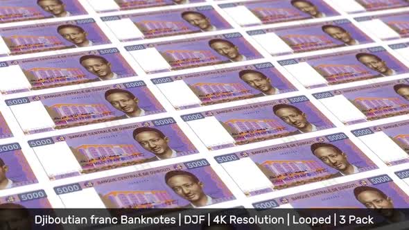 Djibouti Banknotes Money / Djiboutian franc / Currency Fdj / DJF / 3 Pack - 4K