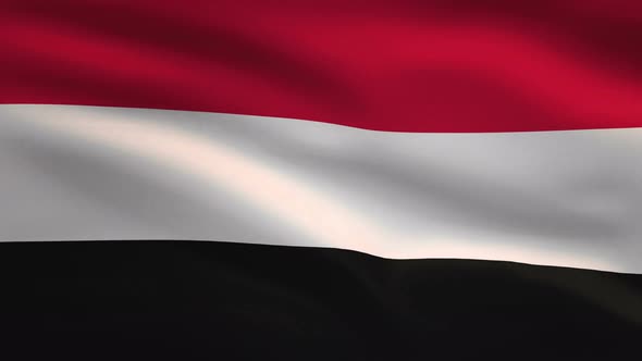 Yemen Windy Flag Background 4K