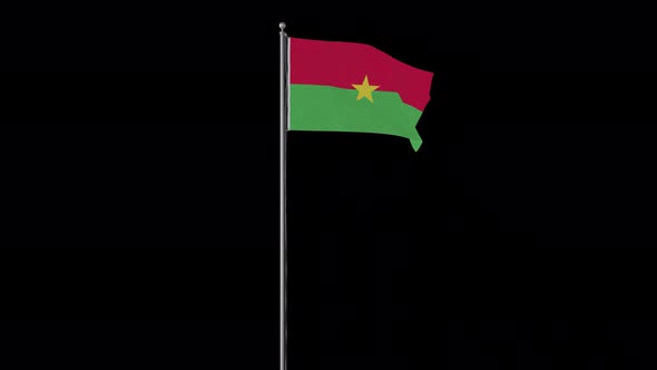 Burkina Faso Flag Pole Loops With Alpha