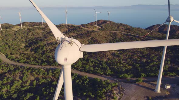 Wind power turbines generating clean renewable energy