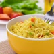 Instant Noodles with Fork Served with Vegetables and Herbs ProRes Uncompressed - VideoHive Item for Sale