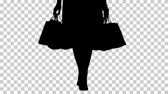 Silhouette  woman carrying , Alpha Channel
