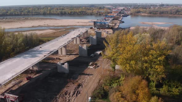 Aerial Bridge Construction Site 08