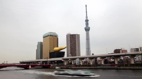 Sumida City Day Cityscape River Transport Tokyo