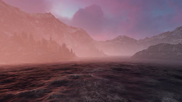 Pink Mountain Mountains And Purple Fog