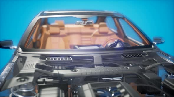 Detailed Car Engine and Other Parts