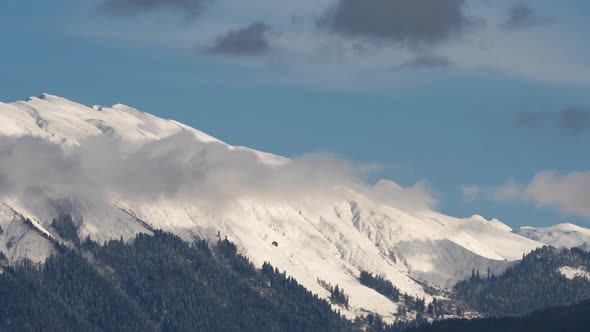 Landscape Peaks of Snowy Mountains