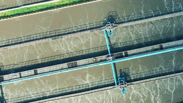 Top View of a Wastewater Cleaning Reservoir