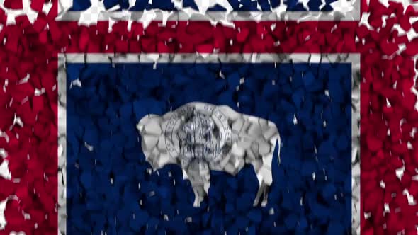 Wyoming State Flag Breaking Rocks Transition