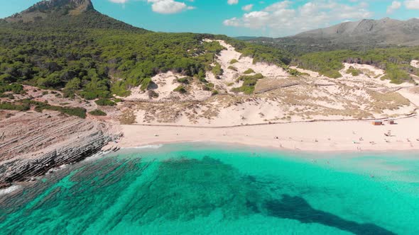 Beautiful sandy beach of Cala Mesquida, Mallorca, Spain