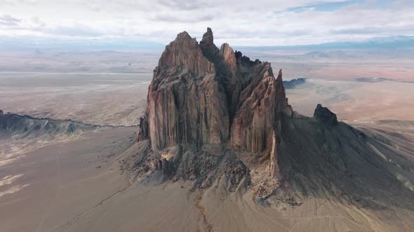 Astonishing Scenery of Hardtoreach Ship Rock Within Deserted Terrain