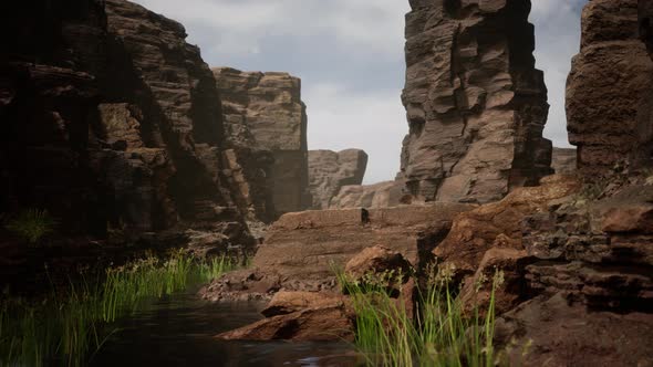 Colorado River Cuts Through Rock at Grand Canyon