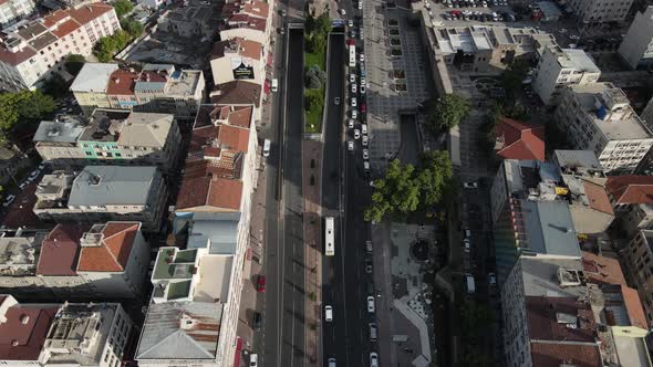 City Center Traffic Vehicle Aerial Landscape