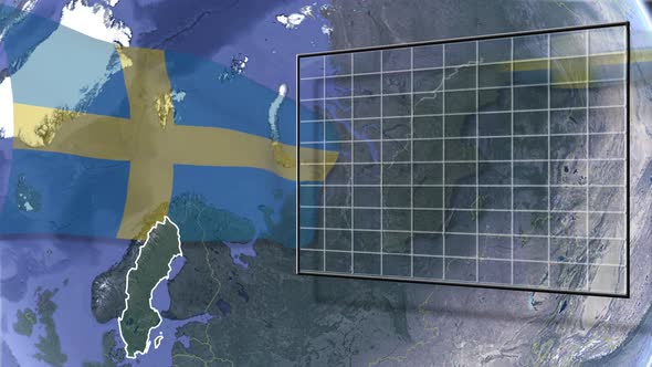 Sweden Flag And Map Animation