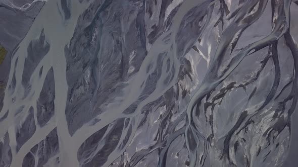 Aerial View of Glacier River in Iceland