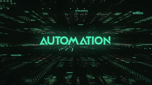 Sci Fi Digital Data Word Automation