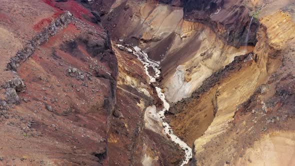 Colorful Dangerous Canyon on Kamchatka