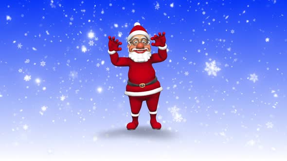 3D Santa Happy Greeting  Looped with Snow