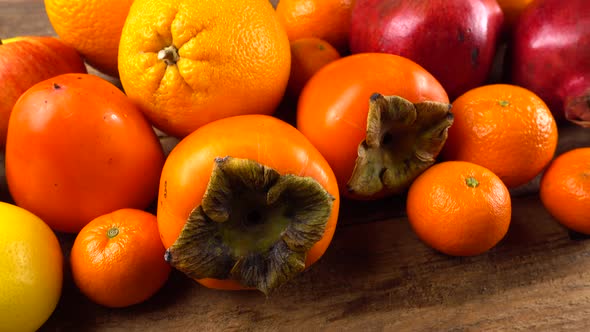 Fruit on wooden board