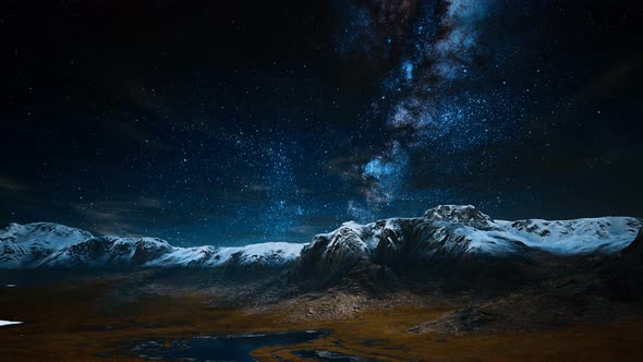 Himalaya Mountain with Star in Night Time alt