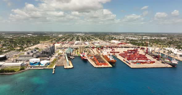 Shipping Port West Palm Beach Fl 5k Aerial Video