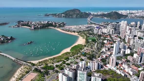 Famous tropical scenery at Vitoria state of Espirito Santo Brazil