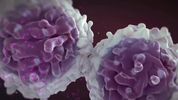 Slow Motion Close-up. 3D Medical Medical Animation of Antibodies