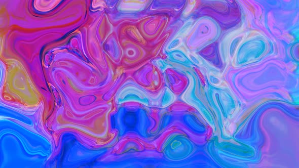 Abstract Colorful Trendy Wave Liquid Animation