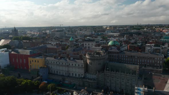 Slide and Pan Shot of Dublin Castle Complex