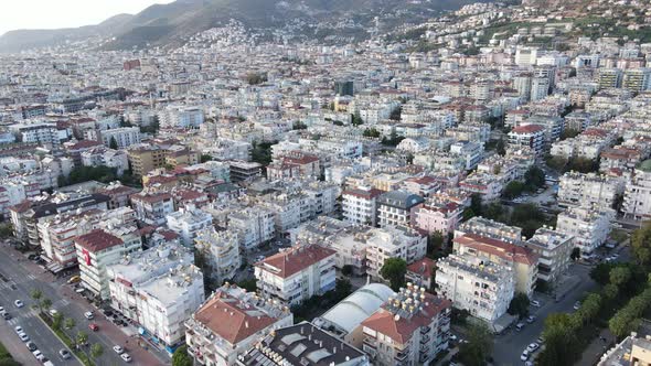 Aerial View Alanya Turkey  Resort Town Seashore