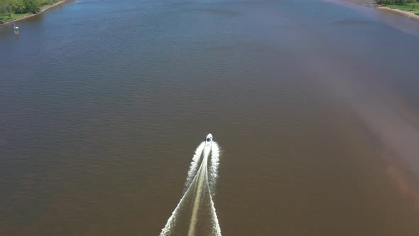 Aerial Boat River